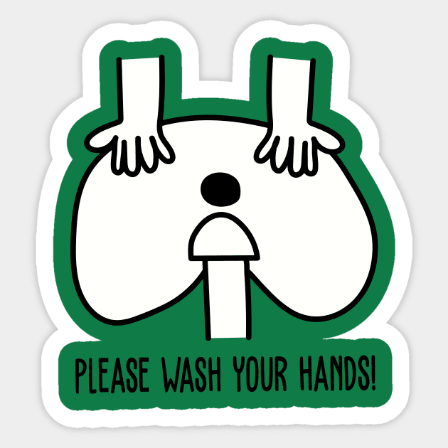 WASH HANDS Sticker by toddgoldmanart